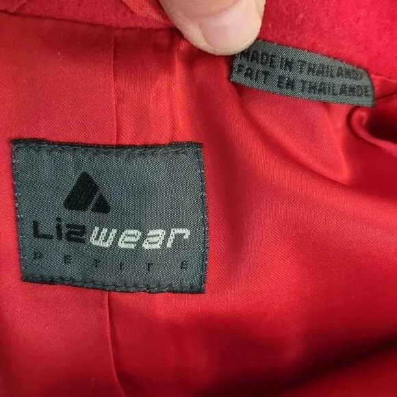 Vintage Lizwear Petites  Red Wool Blend Jacket - Picture 8 of 9